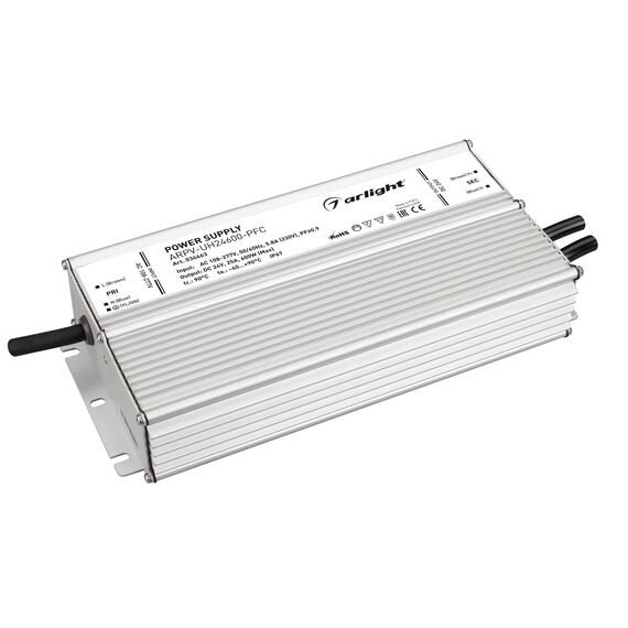 Arlight 034463 Блок питания ARPV-UH24600-PFC (24V, 25A, 600W) (Arlight, IP67 Металл, 7 лет) 034463