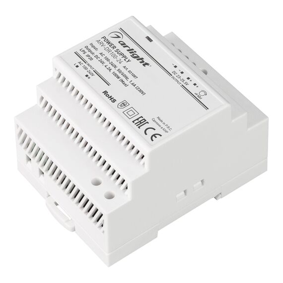 Arlight 031087 Блок питания ARV-DR100-24 (24V, 4,2A, 100W) (Arlight, IP20 DIN-рейка) 031087