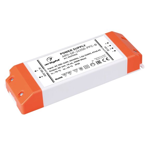 Arlight 022923(2) Блок питания ARV-SP-24250-PFC-B (24V, 10,4A, 250W) (Arlight, IP20 Пластик, 5 лет) 022923(2), изображение 2