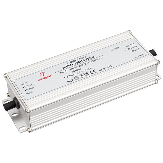 Arlight 030015 Блок питания ARPV-LG24150-PFC-A (24V, 6,25A, 150W) (Arlight, IP67 Металл, 5 лет) 030015