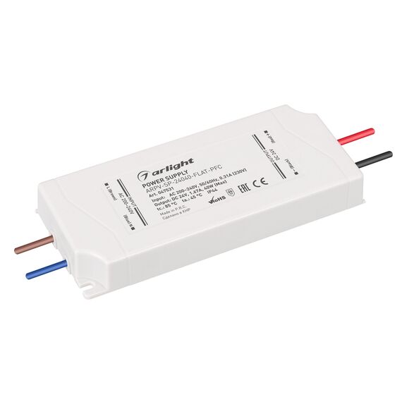 Arlight 047531 Блок питания ARPV-SP-24040-FLAT-PFC (24V, 1,67A, 40W) (Arlight, IP44 Пластик, 5 лет) 047531, изображение 2