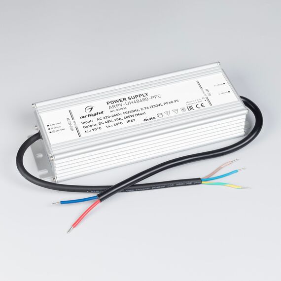 Arlight 031035 Блок питания ARPV-UH48480-PFC (48V, 10A, 480W) (Arlight, IP67 Металл, 7 лет) 031035, изображение 4