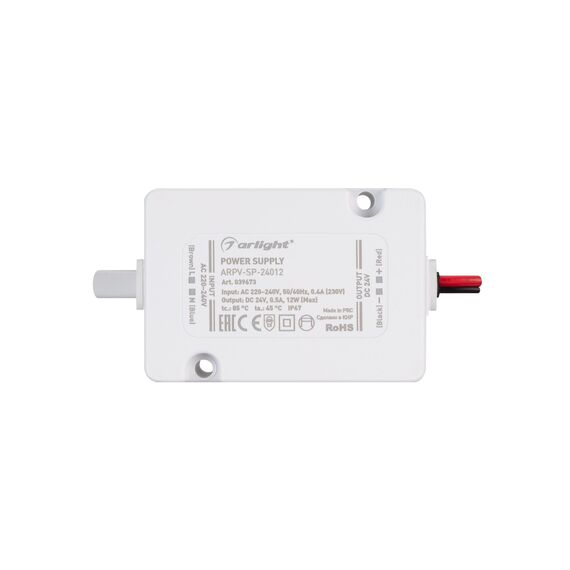 Arlight 039673 Блок питания ARPV-SP-24012 (24V, 0,5A, 12W) (Arlight, IP67 Пластик, 5 лет) 039673, изображение 4