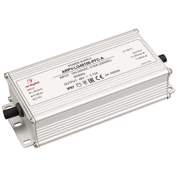 Arlight 030035 Блок питания ARPV-LG48100-PFC-A (48V, 2,12A, 100W) (Arlight, IP67 Металл, 5 лет) 030035