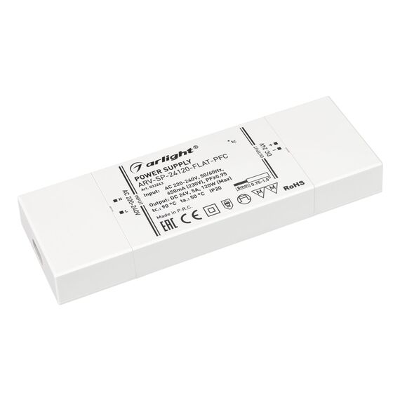 Arlight 033263 Блок питания ARV-SP-24120-FLAT-PFC (24V, 5A, 120W) (Arlight, IP20 Пластик, 5 лет) 033263