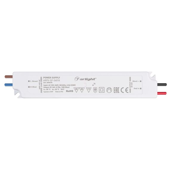 Arlight 039675 Блок питания ARPV-SP-24018 (24V, 0,75A, 18W) (Arlight, IP67 Пластик, 5 лет) 039675, изображение 6