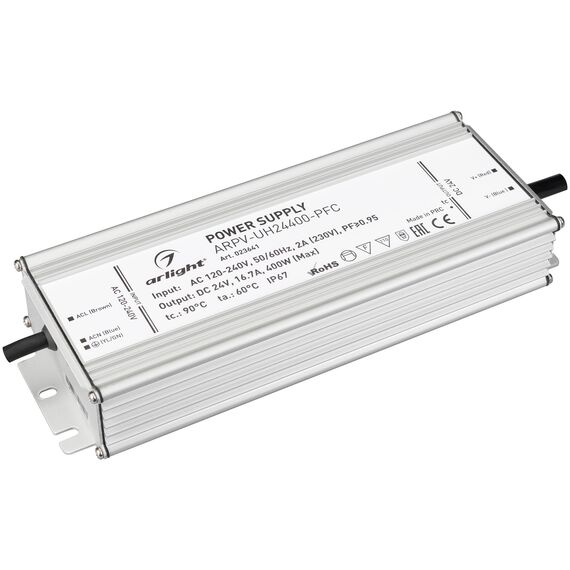 Arlight 023641 Блок питания ARPV-UH24400-PFC (24V, 16,7A, 400W) (Arlight, IP67 Металл, 7 лет) 023641, изображение 2