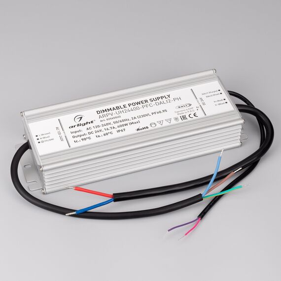 Arlight 025655(2) Блок питания ARPV-UH24400-PFC-DALI2-PH (24V, 16,7A, 400W) (Arlight, IP67 Металл, 7 лет) 025655(2), изображение 4
