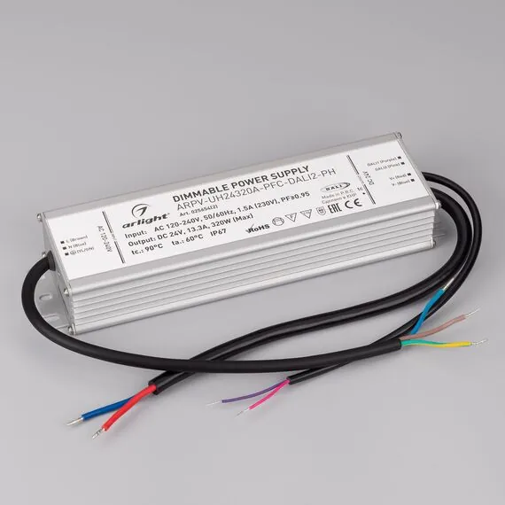 Arlight 025654(2) Блок питания ARPV-UH24320A-PFC-DALI2-PH (24V, 13,3A, 320W) (Arlight, IP67 Металл, 7 лет) 025654(2), изображение 3