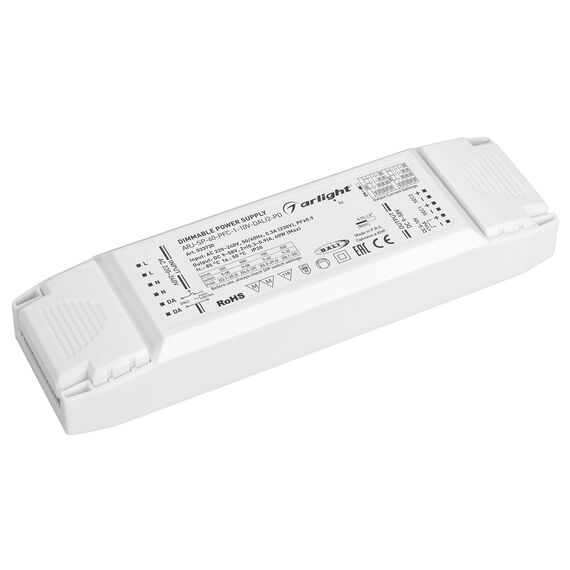 Arlight 033730 Блок питания ARJ-SP-60-PFC-1-10V-DALI2-PD (60W, 9-58V, 2x0,3-0,9A) (Arlight, IP20 Пластик, 5 лет) 033730