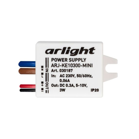 Arlight 030187 Блок питания ARJ-KE10300-MINI (3W, 300mA) (Arlight, IP20 Пластик, 5 лет) 030187, изображение 4