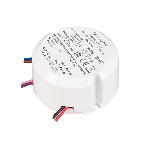 Arlight 043061 Блок питания ARJ-SN-45250-PFC-DALI-R (12W, 9-45V, 0,25A) (Arlight, IP20 Пластик, 3 года) 043061