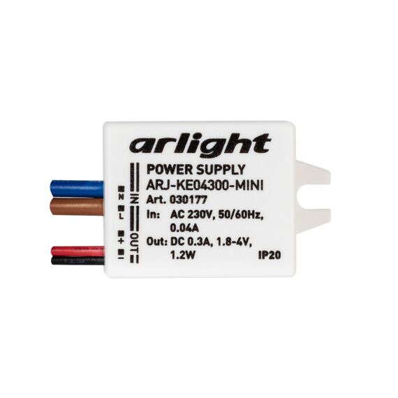 Arlight 030177 Блок питания ARJ-KE04300-MINI (1,2W, 300mA) (Arlight, IP20 Пластик, 5 лет) 030177, изображение 4