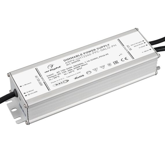 Arlight 040755 Блок питания ARPV-UH12240-PFC-DALI2-PH (12V, 20A, 240W) (Arlight, IP67 Металл, 7 лет) 040755