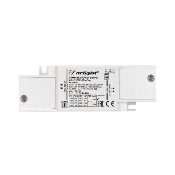 Arlight 028188 Блок питания ARJ-7-PFC-TRIAC-A (7W, 350-500mA) (Arlight, IP20 Пластик, 5 лет) 028188, изображение 4