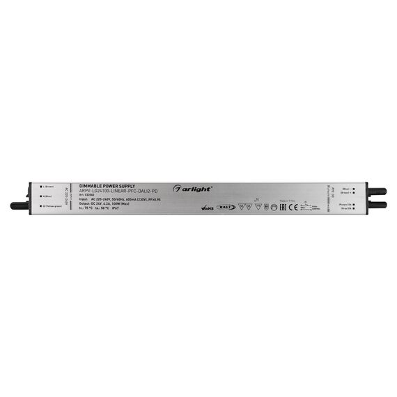 Arlight 033540 Блок питания ARPV-LG24100-LINEAR-PFC-DALI2-PD (24V, 4,2A, 100W) (Arlight, IP67 Металл, 5 лет) 033540, изображение 6