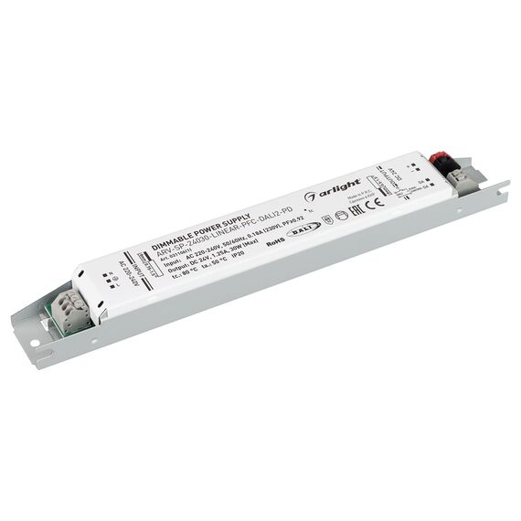 Arlight 031106(1) Блок питания ARV-SP-24030-LINEAR-PFC-DALI2-PD (24V, 1,25A, 30W) (Arlight, IP20 Металл, 5 лет) 031106(1)