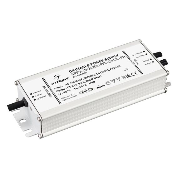 Arlight 028108(2) Блок питания ARPV-UH24200-PFC-DALI2-PH (24V, 8,3A, 200W) (Arlight, IP67 Металл, 7 лет) 028108(2)