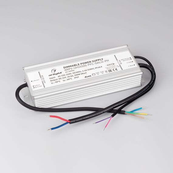 Arlight 039955 Блок питания ARPV-UH24500-PFC-DALI2-PH (24V, 20,8A, 500W) (Arlight, IP67 Металл, 7 лет) 039955, изображение 4