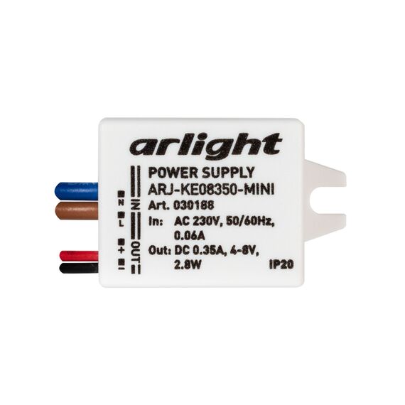 Arlight 030188 Блок питания ARJ-KE08350-MINI (2,8W, 350mA) (Arlight, IP20 Пластик, 5 лет) 030188, изображение 4