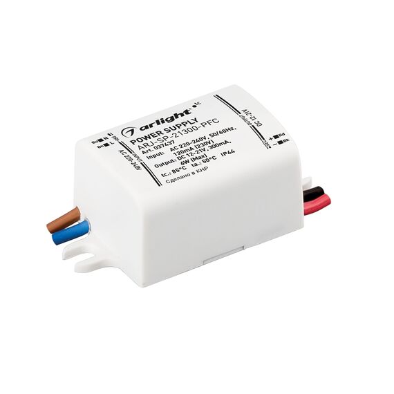 Arlight 037437 Блок питания ARJ-SP-21300-PFC (6W, 12-21V, 300mA) (Arlight, IP44 Пластик, 5 лет) 037437, изображение 2
