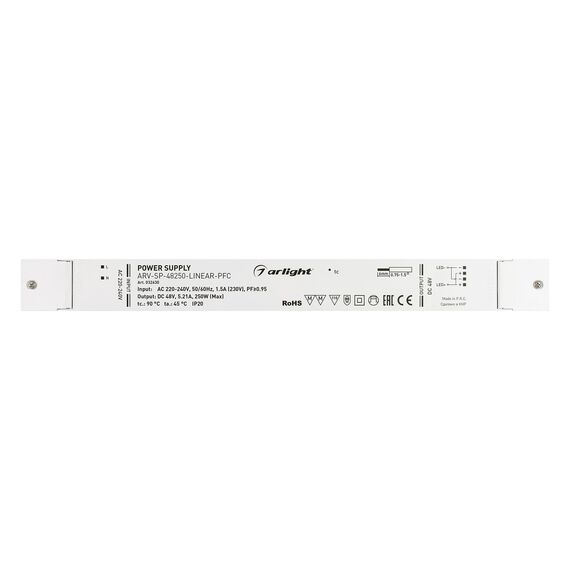 Arlight 032630 Блок питания ARV-SP-48250-LINEAR-PFC (48V, 5,21A, 250W) (Arlight, IP20 Пластик, 5 лет) 032630, изображение 4