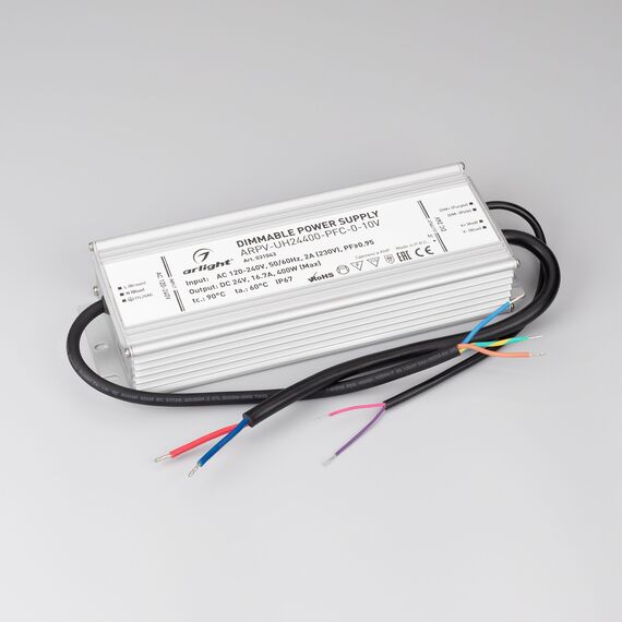Arlight 031043 Блок питания ARPV-UH24400-PFC-0-10V (24V, 16,7A, 400W) (Arlight, IP67 Металл, 7 лет) 031043, изображение 4