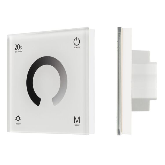 Arlight 034774 Панель SMART-P4-DIM-G-IN White (12-24V, 4x3A, Sens, 2,4G) (Arlight, IP20 Пластик, 5 лет) 034774