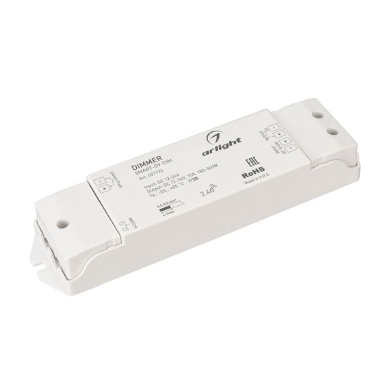 Arlight 027133 Диммер SMART-D9-DIM (12-24V, 1x15A, 2,4G) (Arlight, IP20 Пластик, 5 лет) 027133