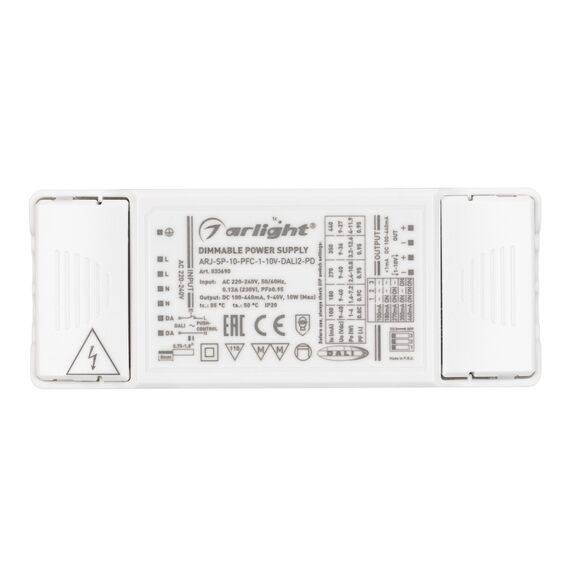Arlight 033690 Блок питания ARJ-SP-10-PFC-1-10V-DALI2-PD (10W, 100-440mA) (Arlight, IP20 Пластик, 5 лет) 033690, изображение 4