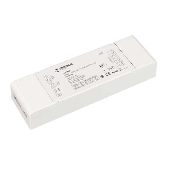 Arlight 037343 INTELLIGENT ARLIGHT Диммер SMART-PWM-105-72-RGB-MIX-PD-SUF (12-48V, 5x6A, TUYA BLE, 2,4G) (IARL, IP20 Пластик, 5 лет) 037343