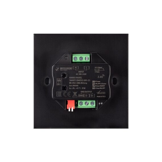 Arlight 039315 INTELLIGENT ARLIGHT Кнопочная панель SMART-DMX512-801-22-8G-8SC-DIM-IN Grey (230V, 2,4G) (IARL, IP20 Пластик, 5 лет) 039315, изображение 6