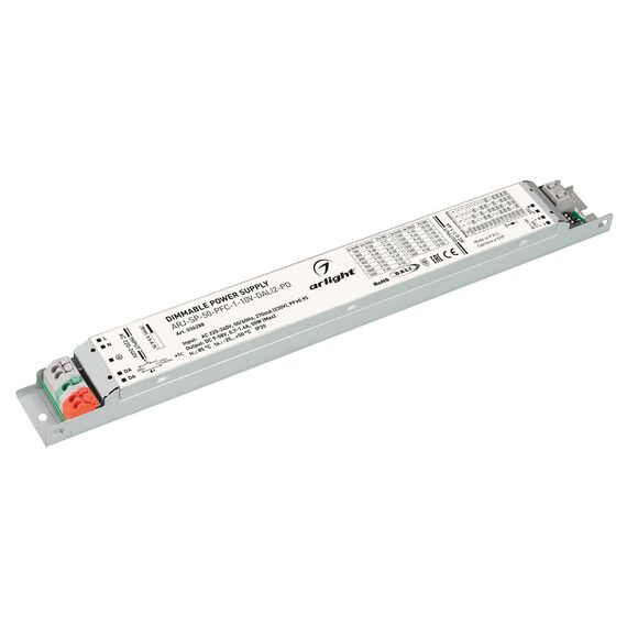 Arlight 036288 Блок питания ARJ-SP-50-PFC-1-10V-DALI2-PD (50W, 9-58V, 0,7-1,4A) (Arlight, IP20 Металл, 5 лет) 036288