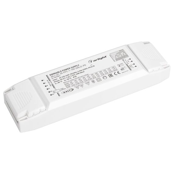 Arlight 025125(1) Блок питания ARJ-SP-40-PFC-1-10V-DALI2-PD (40W, 700-1200mA) (Arlight, IP20 Пластик, 5 лет) 025125(1)