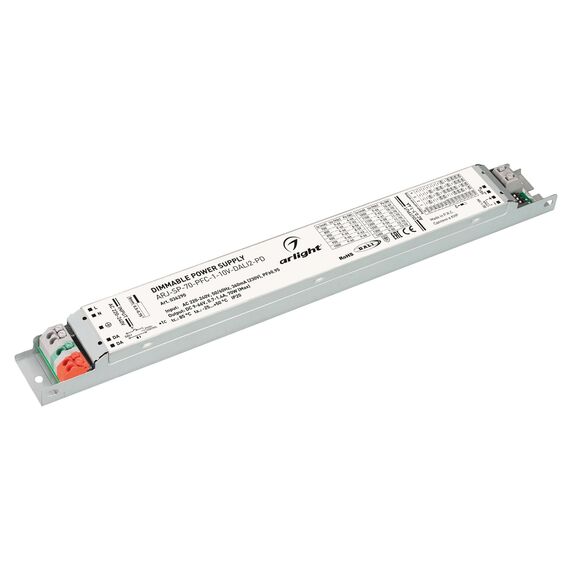 Arlight 036290 Блок питания ARJ-SP-70-PFC-1-10V-DALI2-PD (70W, 9-66V, 0,7-1,4A) (Arlight, IP20 Металл, 5 лет) 036290