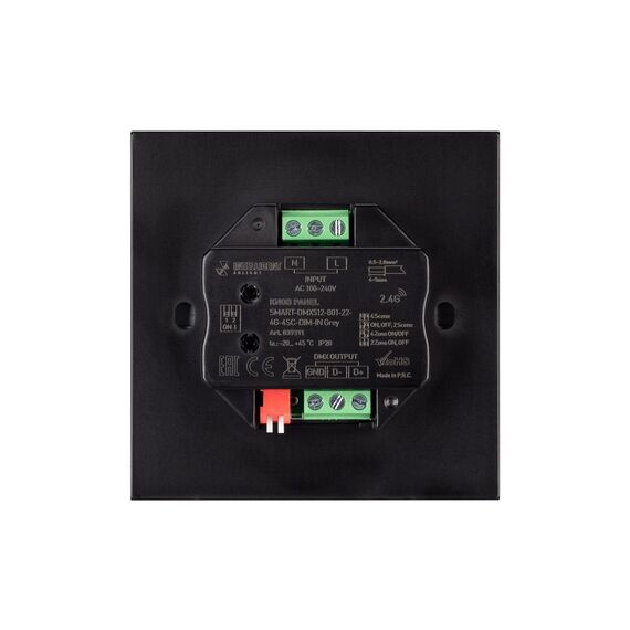 Arlight 039311 INTELLIGENT ARLIGHT Кнопочная панель SMART-DMX512-801-22-4G-4SC-DIM-IN Grey (230V, 2,4G) (IARL, IP20 Пластик, 5 лет) 039311, изображение 3