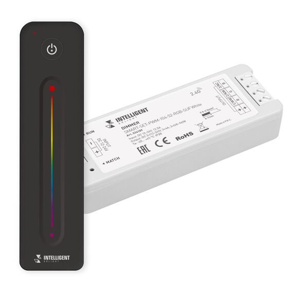 Arlight 036189 INTELLIGENT ARLIGHT Диммер SMART-SET-PWM-104-52-RGB-SUF White (12-24V, 3x4A, ПДУ LINE, 2,4G) (IARL, IP20 Пластик, 5 лет) 036189, изображение 2