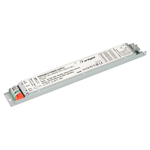 Arlight 035535 Блок питания ARJ-SP-60-LINEAR-PFC-DALI2-ADJ (60W, 80-300V, 0,2-0,5A) (Arlight, IP20 Металл, 5 лет) 035535