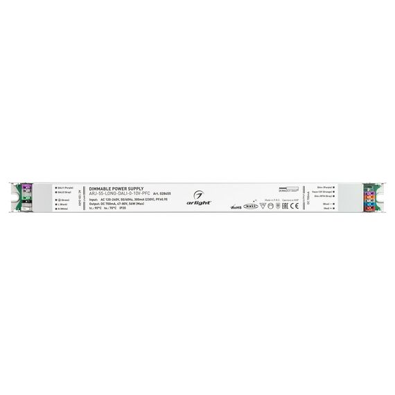 Arlight 028455 Блок питания ARJ-55-LONG-DALI-0-10V-PFC (56W, 700mA) (Arlight, IP20 Металл, 7 лет) 028455, изображение 4