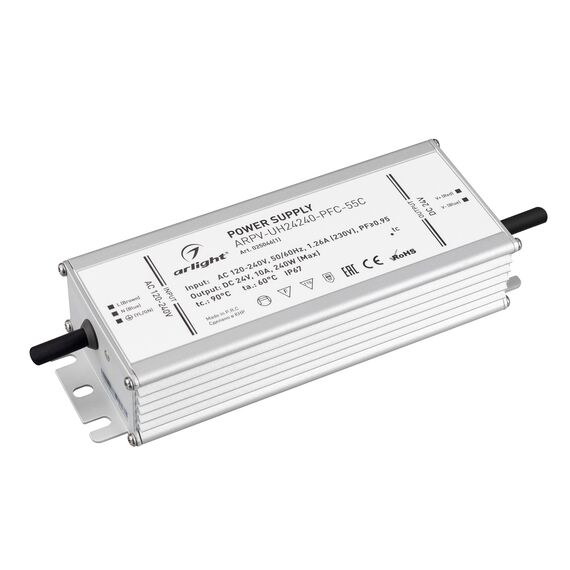 Arlight 025046(1) Блок питания ARPV-UH24240-PFC-55C (24V, 10,0A, 240W) (Arlight, IP67 Металл, 5 лет) 025046(1)