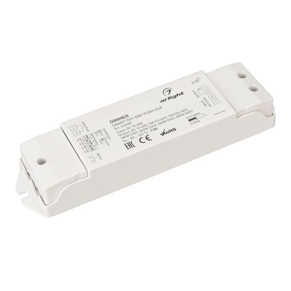 Arlight 032981 Диммер SMART-D21-DIM-PUSH-SUF (12-48, 1x15A, 2,4G) (Arlight, IP20 Пластик, 5 лет) 032981