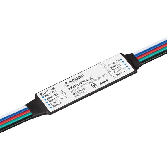 Arlight 037408 INTELLIGENT ARLIGHT Усилитель SMART-PWM-1042-RGBW-SUF (12-24V, 4x1A) (IARL, IP20 Пластик, 5 лет) 037408