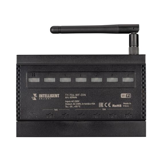 Arlight 029696 INTELLIGENT ARLIGHT Релейный модуль TY-706-WF-DIN (230V, 2х16A + 4х10А) (IARL, IP20 Пластик, 3 года) 029696, изображение 6