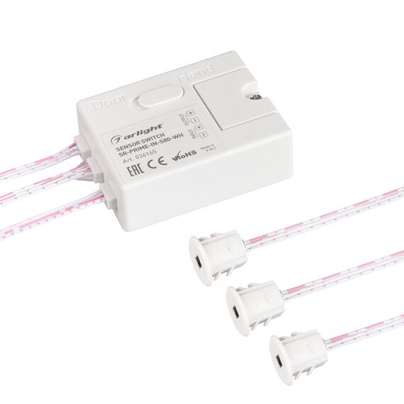 Arlight 036165 ИК-датчик SR-PRIME-IN-S80-WH (12-24V, 96-192W, DOOR/HAND) (Arlight, IP20 Пластик, 2 года) 036165