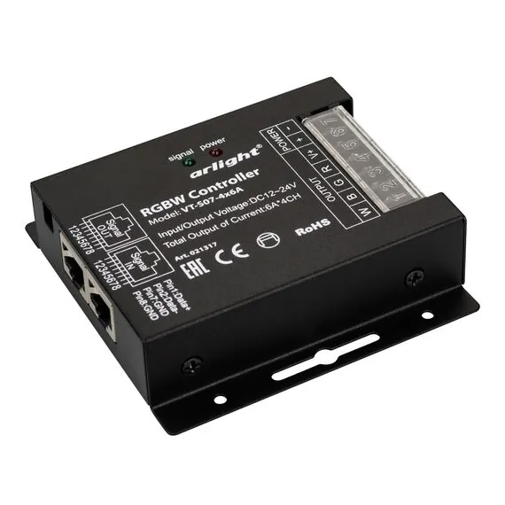 Arlight 021317 Контроллер VT-S07-4x6A (12-24V, ПДУ 24 кн, RF) (Arlight, IP20 Металл, 3 года) 021317, изображение 3