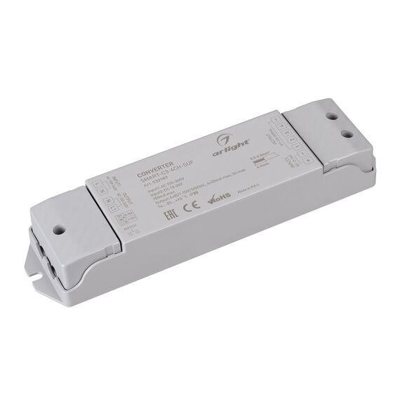 Arlight 032989 Конвертер SMART-C3-4CH-SUF (12-24V, RF-0/1-10V, 2,4G) (Arlight, IP20 Пластик, 5 лет) 032989