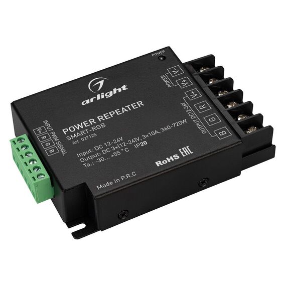 Arlight 027125 Усилитель SMART-RGB (12-24V, 3x10A) (Arlight, IP20 Металл, 5 лет) 027125, изображение 4