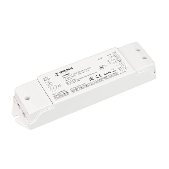Arlight 037421 INTELLIGENT ARLIGHT Диммер SMART-CC-2042-RGBW-PD-SUF (12-48V, 4x350-1200mA, 2,4G) (IARL, IP20 Пластик, 5 лет) 037421
