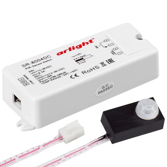 Arlight 020866 Датчик SR-8004-DC black (12-36V, 96-288W, PIR-Sensor) (Arlight, -) 020866