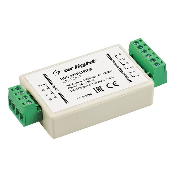Arlight 012984 RGB-усилитель LN-12A-T (12/24V, 144/288W) (Arlight, IP20 Пластик, 1 год) 012984